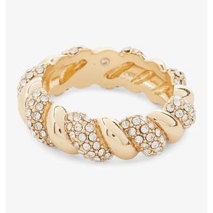 Express gold pave twist ring size 7
